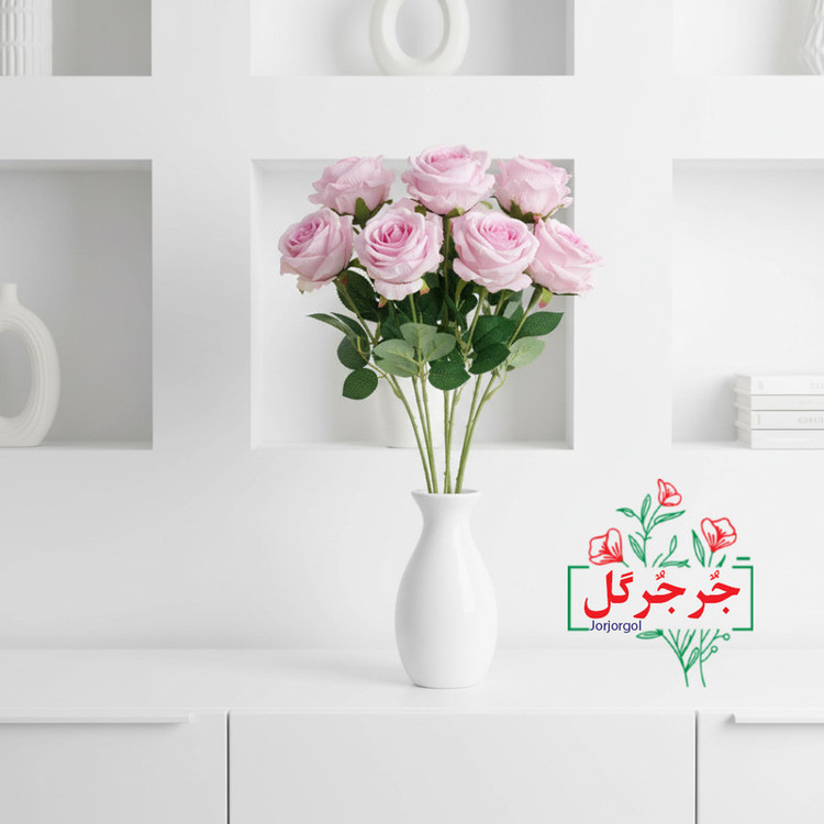 گل مصنوعی جُرجُرگل مدل شاخه رز مینیاتور بسته 10 عددی