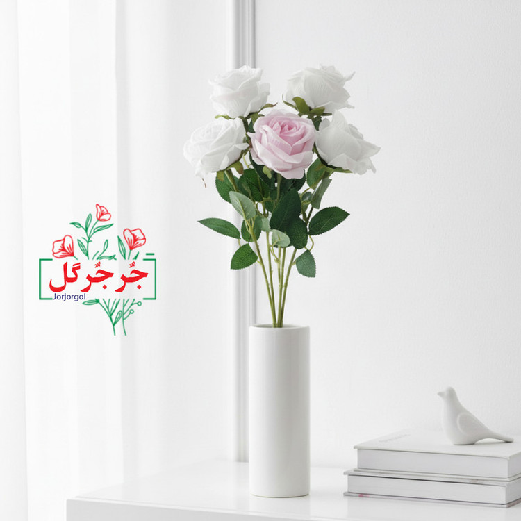 گل مصنوعی جُرجُرگل مدل شاخه رز مینیاتور بسته 10 عددی
