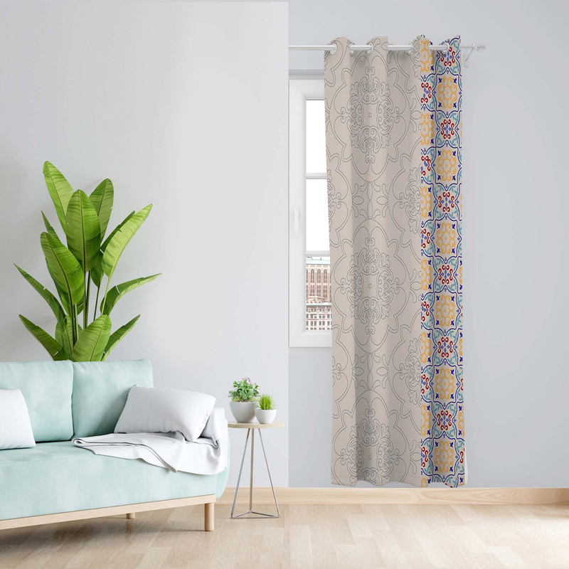 پرده طرح سنتی مدل مخمل پانچی کد 1545 z سایز 140x200 سانتی متر