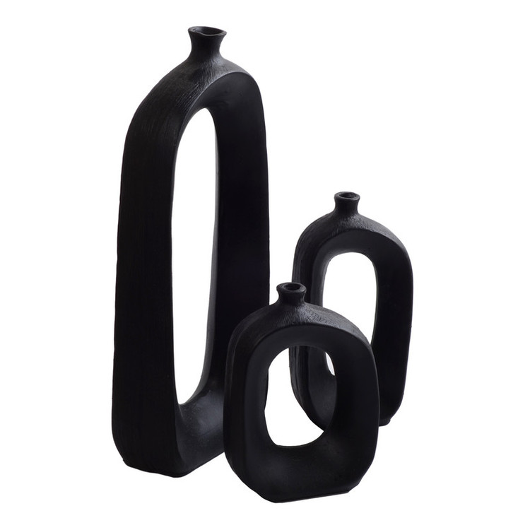 مجموعه سه عددی گلدان دکوری توخالی پلیاستر سایز بزرگ، متوسط و کوچک مناسب دکوراسیون داخلی و چیدمان گیاهان آپارتمانی
