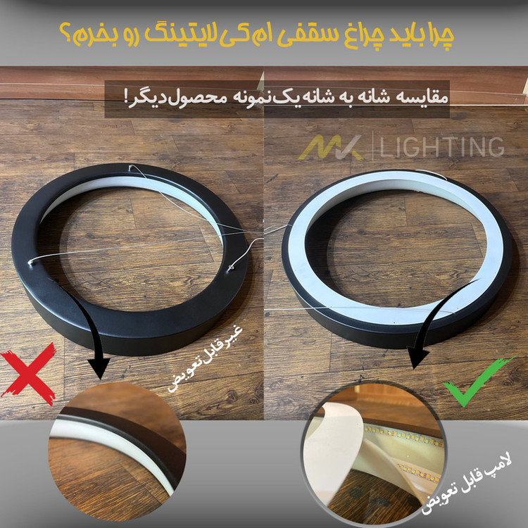 لوستر ام کی لایتینگ مدل مدرن کد Ringo