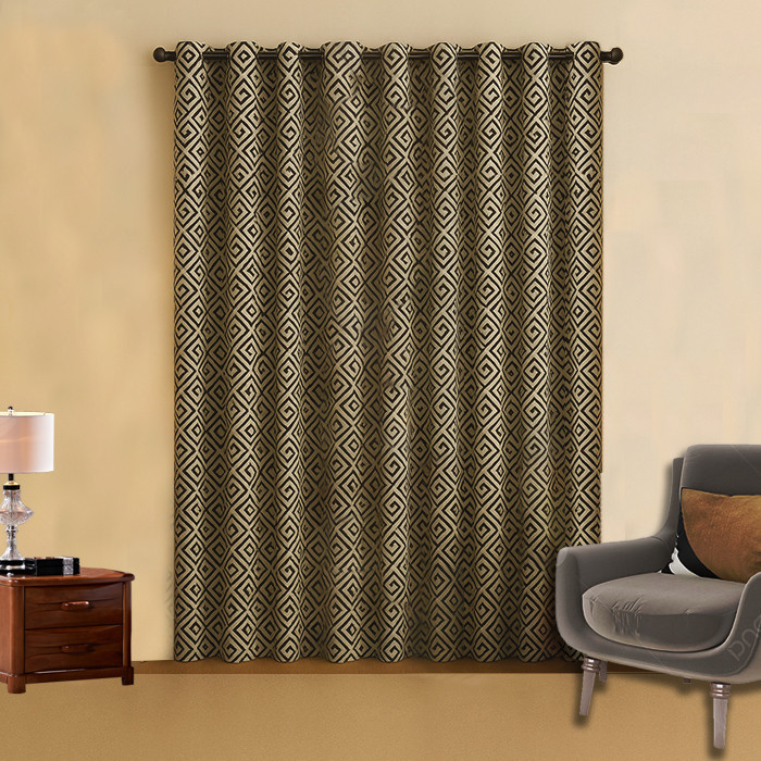 پرده پانچ تیکو دکو مدل ساتن ژاکارت طرحدار ابریشم بافت دار سایز 280x300 سانتیمتر