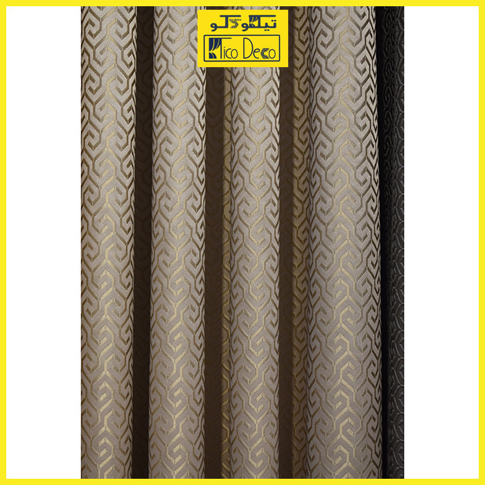 پرده پانچ تیکو دکو مدل ساتن ژاکارت طرحدار ابریشم بافت دار سایز 280x300 سانتیمتر