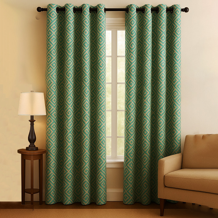 پرده پانچ تیکو دکو مدل ساتن ژاکارت طرحدار ابریشم بافت دار سایز 280x140 سانتی‌متر