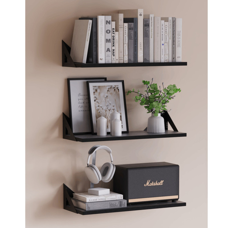 شلف دیواری دینیال مدل مثلثی کد DN4015 مجموعه سه عددی