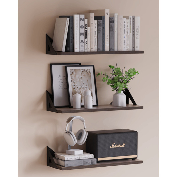 شلف دیواری دینیال مدل مثلثی کد DN4015 مجموعه سه عددی