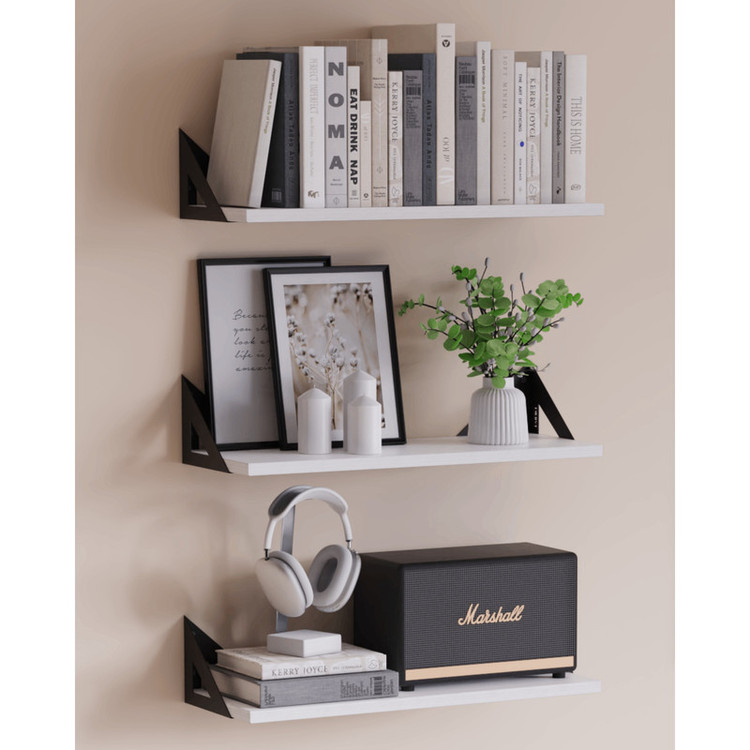 شلف دیواری دینیال مدل مثلثی کد DN4015 مجموعه سه عددی
