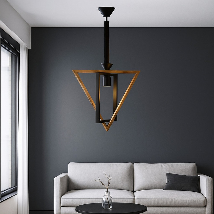 چراغ آویز شاهان تک مدل WOOD1