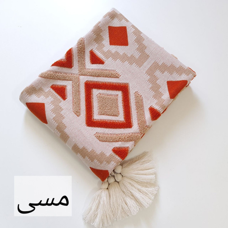 شال مبل و تخت مدل پانچدوزی سایز 300×145 سانتی متر