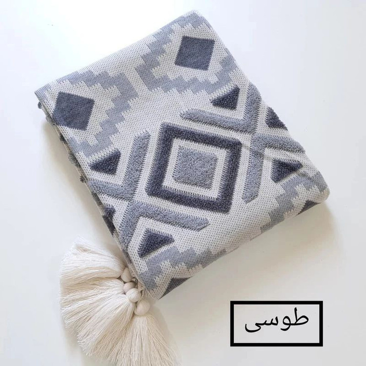 شال مبل و تخت مدل پانچدوزی سایز 300×145 سانتی متر