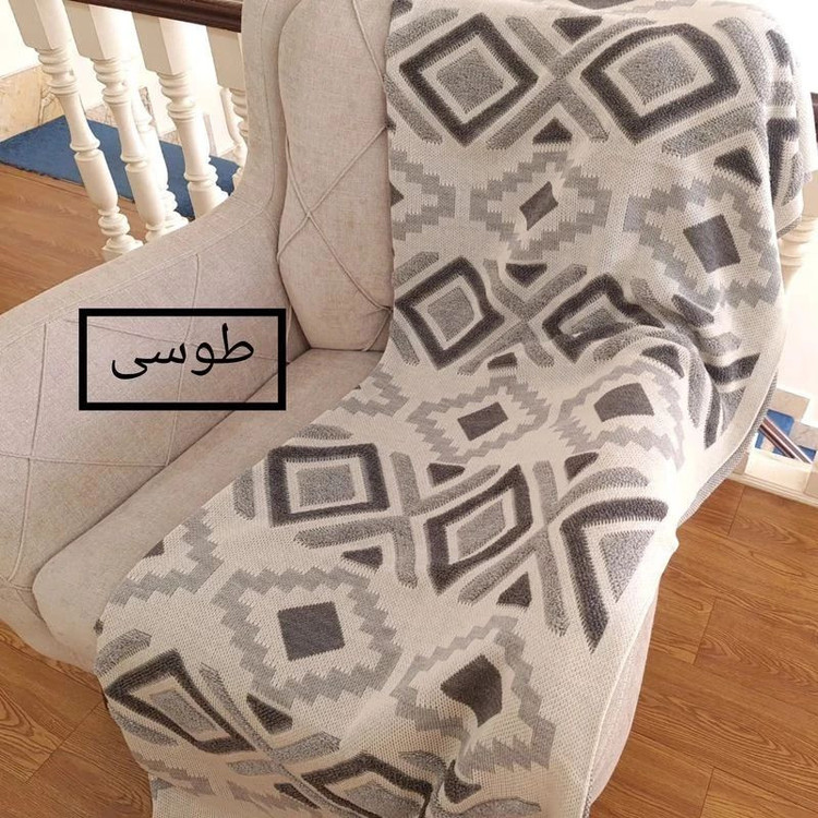 شال مبل و تخت مدل پانچدوزی سایز 300×145 سانتی متر