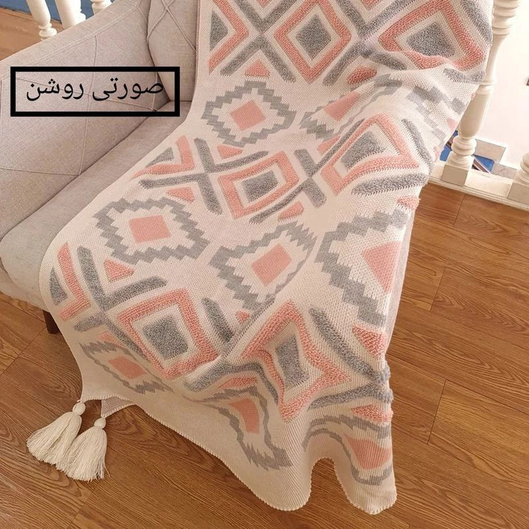 شال مبل و تخت مدل پانچدوزی سایز 300×145 سانتی متر