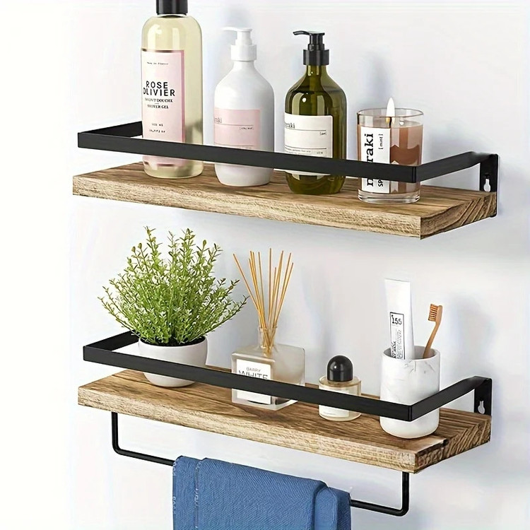 شلف دیواری مدل wooden-w بسته 2 عددی