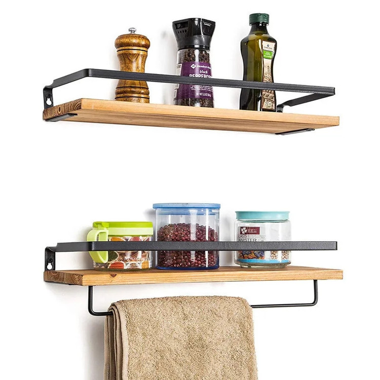 شلف دیواری مدل wooden-w بسته 2 عددی