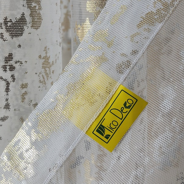 پرده تیکو دکو مدل دوخت ساده حریر ژورژت طلاکوب سایز 280x400 سانتیمتر