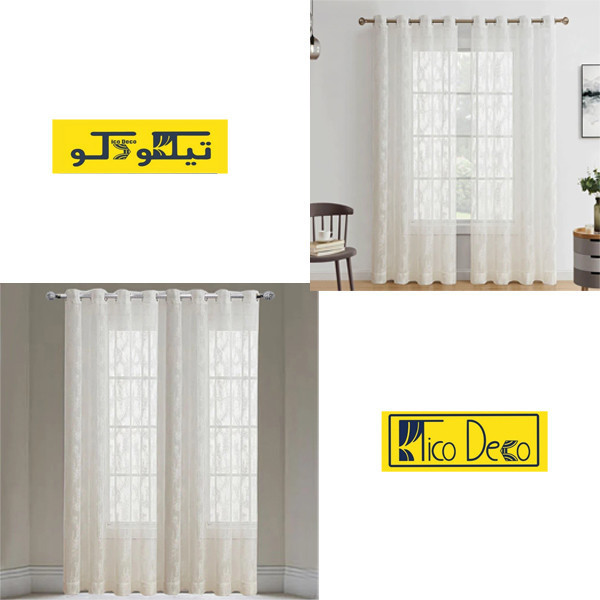 پرده تیکو دکو مدل تور راشل شش چین سایز 280 × 225 سانتیمتر