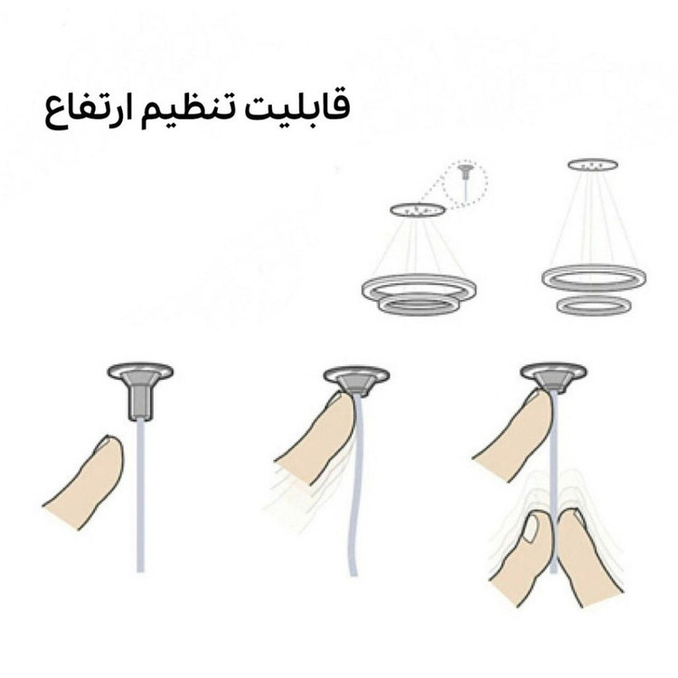 لوستر 3 شعله نور از ما رشکان مدل 3ring