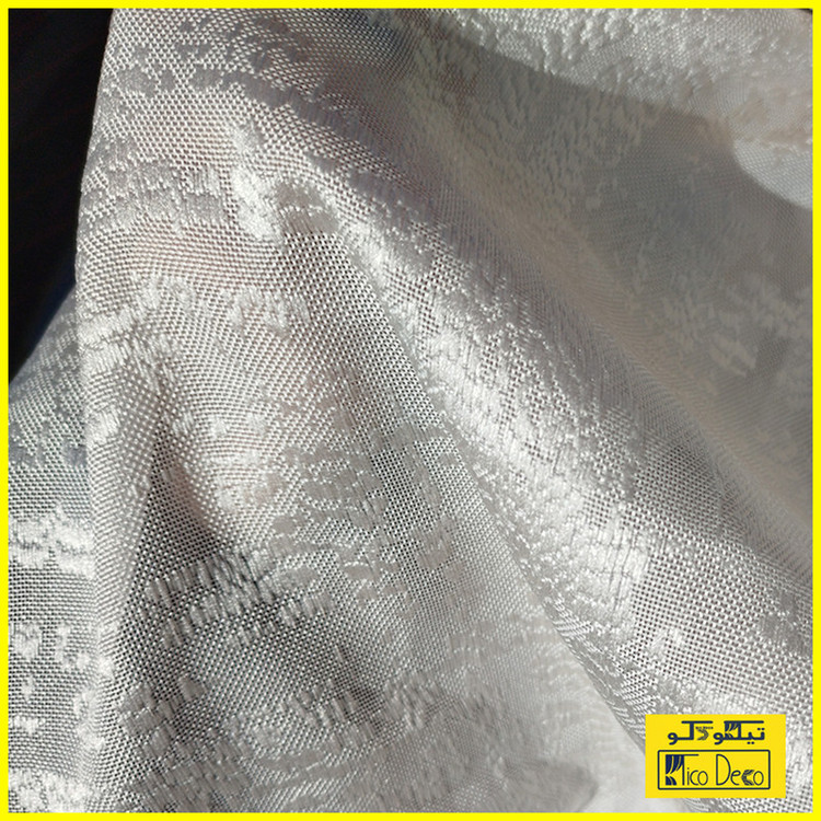 پرده تیکو دکو مدل دوخت ساده حریرکتان ژاکارت طرح محو سایز 280 × 800 سانتیمتر