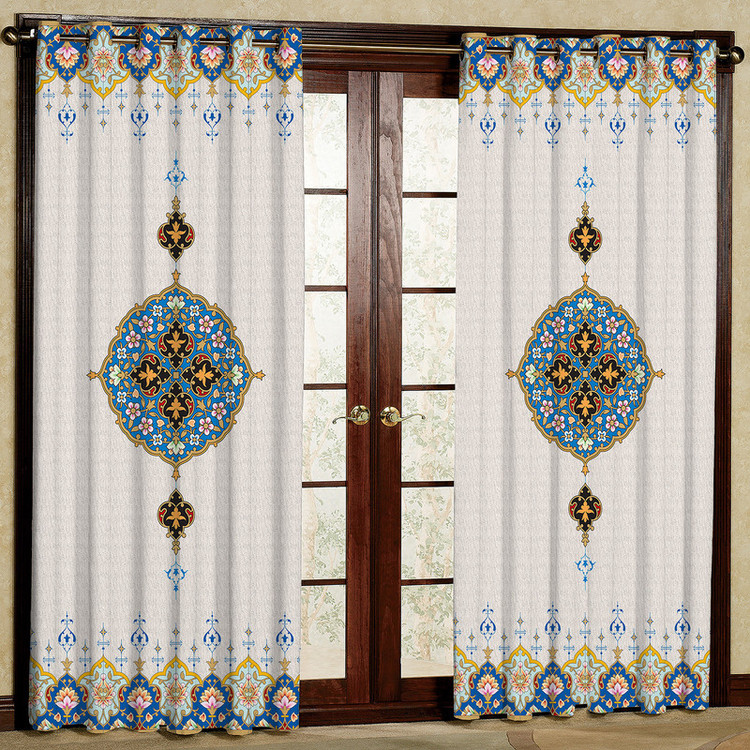 پرده مدل مخمل پانچی طرح سنتی کد 4197T2 سایز 200x140 سانتی متر
