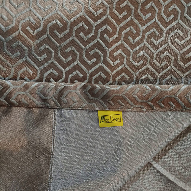 پرده تیکو دکو مدل دوخت ساده ابریشم ساتن حاشیه دار کد greek key سایز 300*280 سانتیمتر