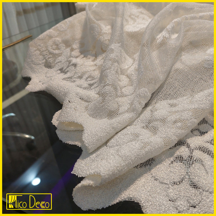 پرده تیکو دکو مدل دوخت ساده تور راشل کادکا ورسای دالبوردار سایز 280 × 300 سانتیمتر