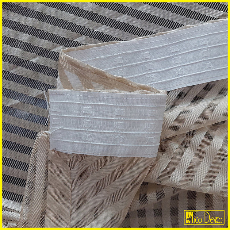 پرده تیکو دکو مدل دوخت ساده تور راشل کادکا طرح ریوا دالبوردار سایز 280 × 300 سانتیمتر