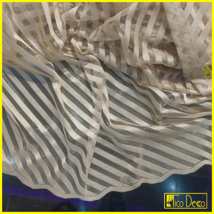 پرده تیکو دکو مدل دوخت ساده تور راشل کادکا طرح ریوا دالبوردار سایز 280 × 300 سانتیمتر