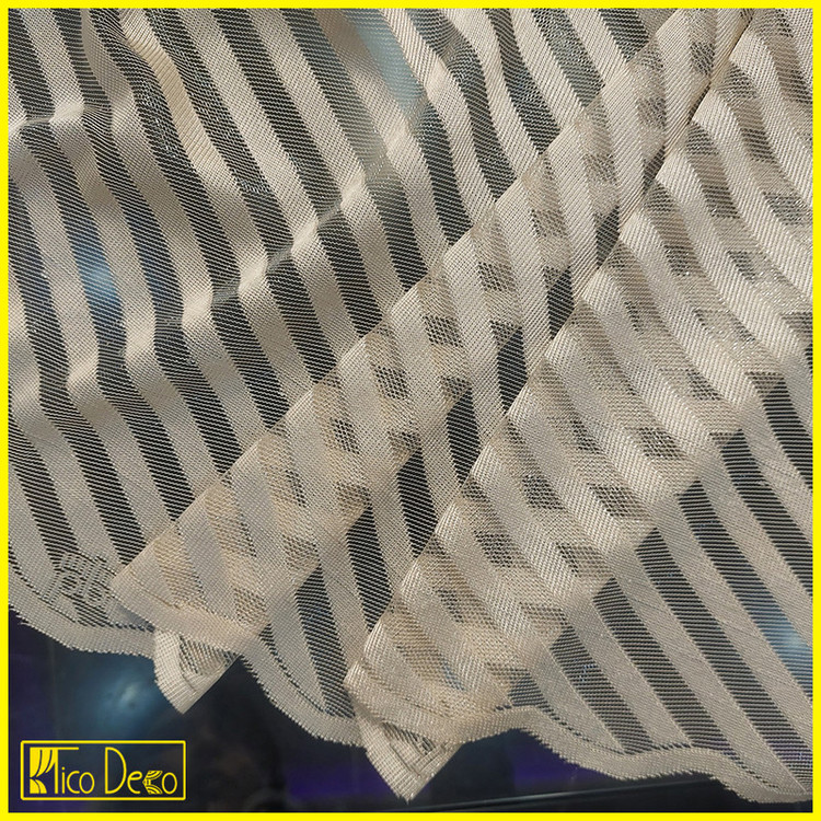 پرده تیکو دکو مدل دوخت ساده تور راشل کادکا طرح ریوا دالبوردار سایز 280 × 300 سانتیمتر