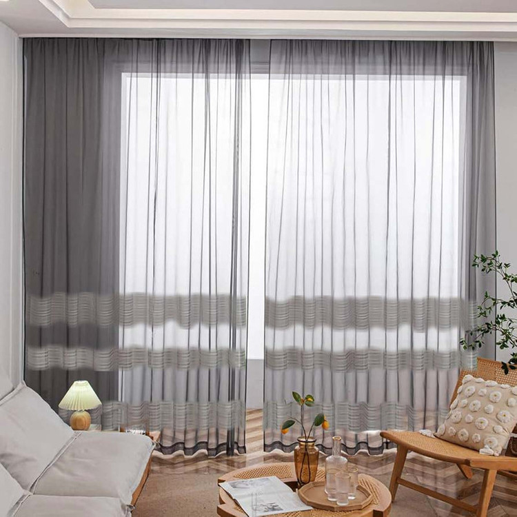 پرده تیکو دکو مدل دوخت ساده حریر ژوردار سایز 280 × 400 سانتیمتر