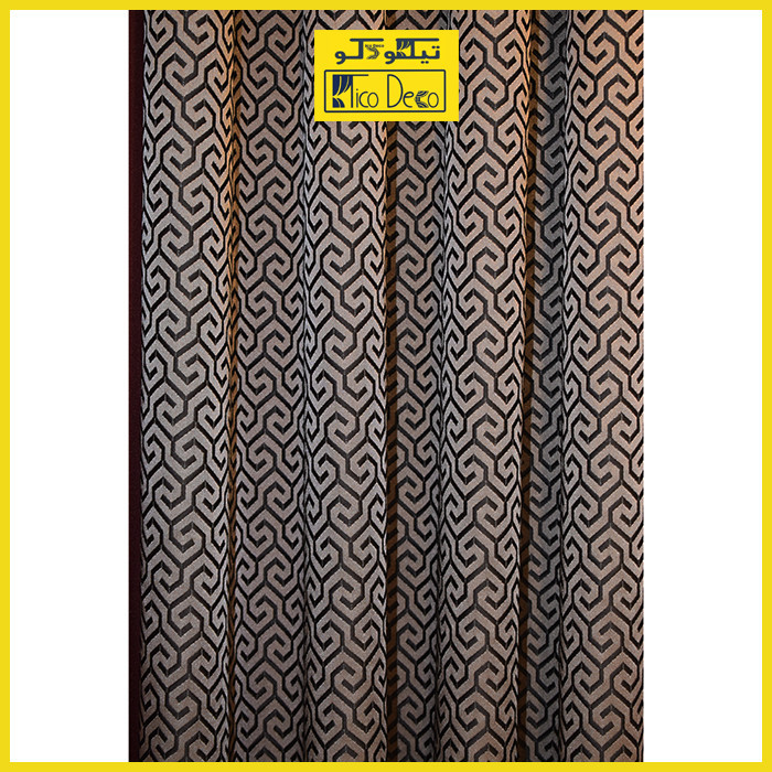 پرده پانچ تیکو دکو مدل ساتن ژاکارت طرحدار ابریشم بافت دار سایز 180x140 سانتیمتر