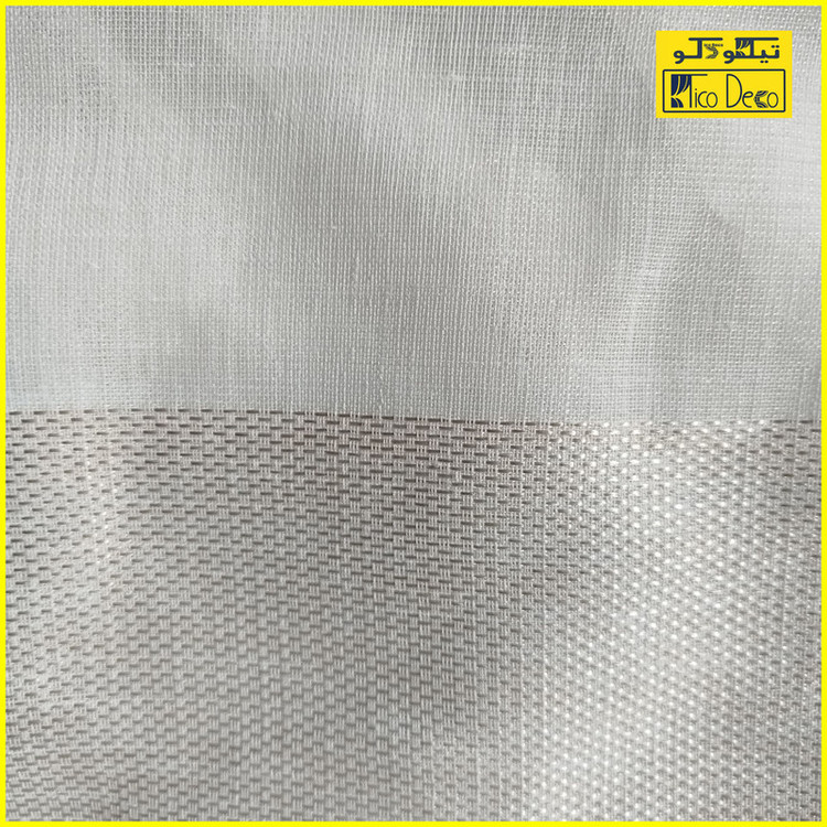 پرده تیکو دکو مدل دوخت ساده کتان شفاف حاشیه دار سایز 280 × 300 سانتیمتر