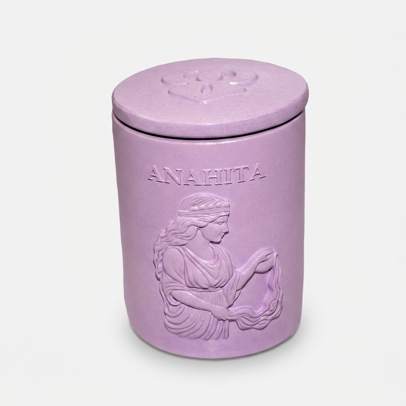 شمع استوانه‌ای معطر مدل آناهیتا با رایحه یاس زمان اتمام 55 ساعت