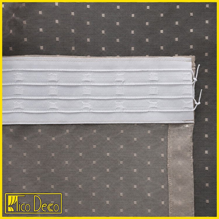 پرده تیکو دکو مدل دوخت ساده تور راشل کادکا شبنم دالبوردار سایز 280 × 300 سانتیمتر
