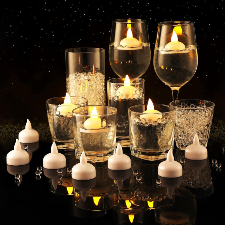 شمع ال ای دی مدل Floating مجموعه 12 عددی