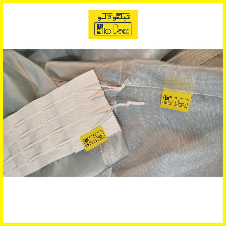 پرده تیکو دکو مدل کتان تور دوخت ساده سایز 280x400 سانتیمتر