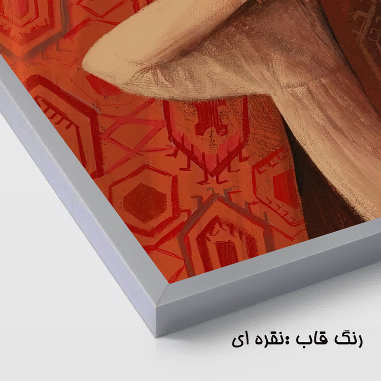 تابلو بکلیت طرح نقاشی چهره و اسب مدل SI-3344 فریم نقره ای مجموعه 3 عددی