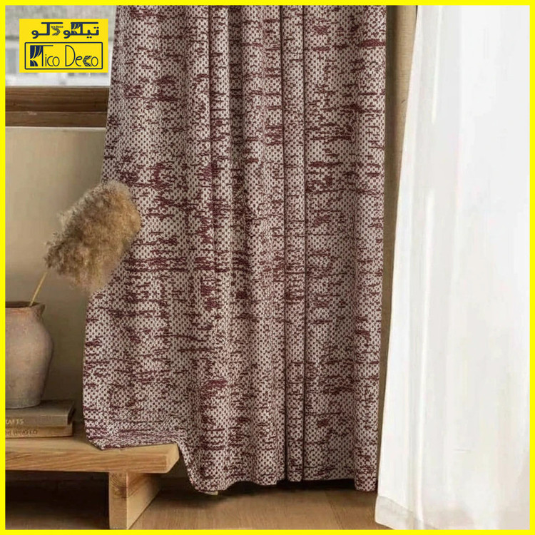 پرده پانچ تیکو دکو مدل ابریشم اسلب نویزی سایز 280 × 300 سانتیمتر