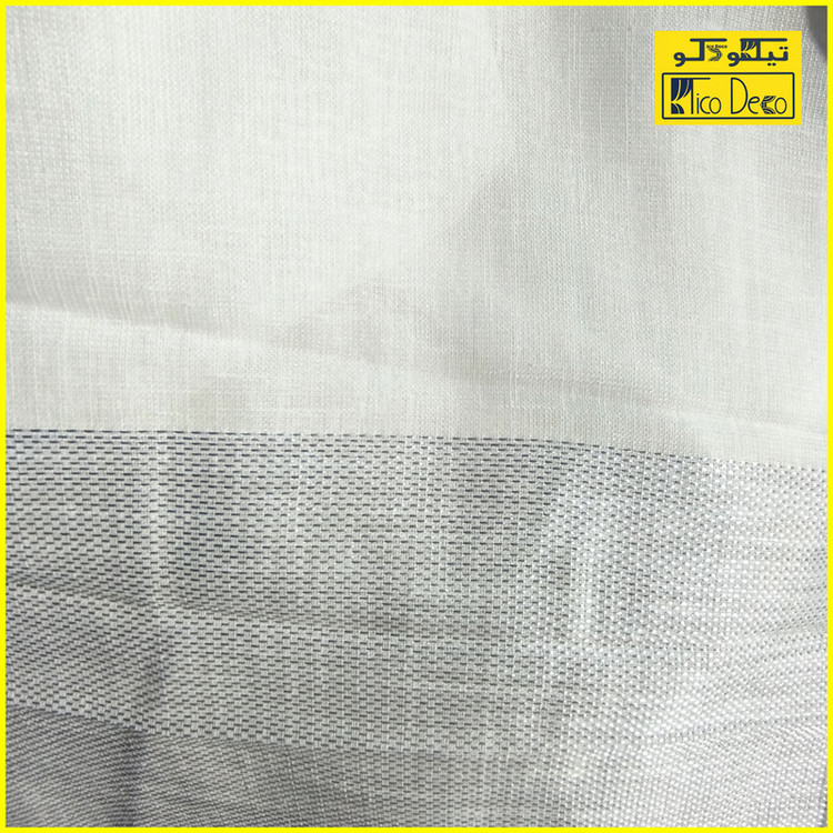 پرده تیکو دکو مدل دوخت ساده کتان شفاف حاشیه دار سایز 280 × 500 سانتیمتر