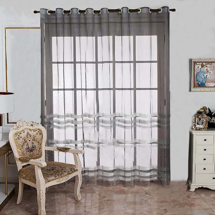 پرده تیکو دکو مدل حریر ژرسه سه لاین ژوردار سایز 300*280 سانتی متر