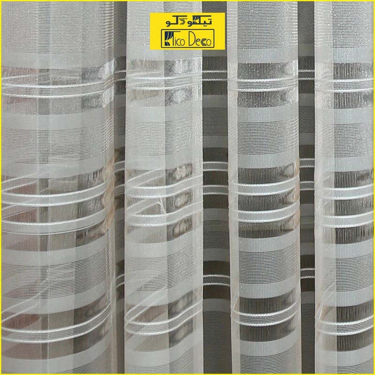پرده تیکو دکو مدل حریر ژرسه سه لاین ژوردار سایز 300*280 سانتی متر