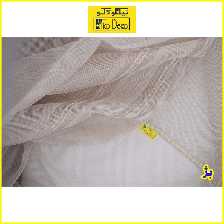 پرده تیکو دکو مدل حریر ژرسه سه لاین ژوردار سایز 300*280 سانتی متر