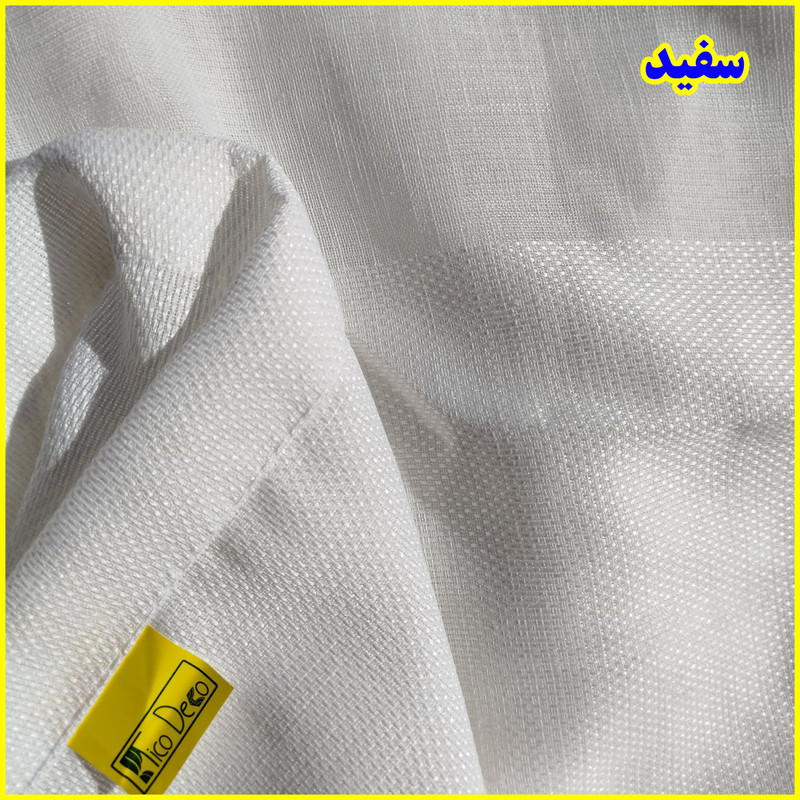 پرده پانچ تیکو دکو مدل کتان شفاف حاشیه دار سایز 280 × 140 سانتیمتر مجموعه 2 عددی