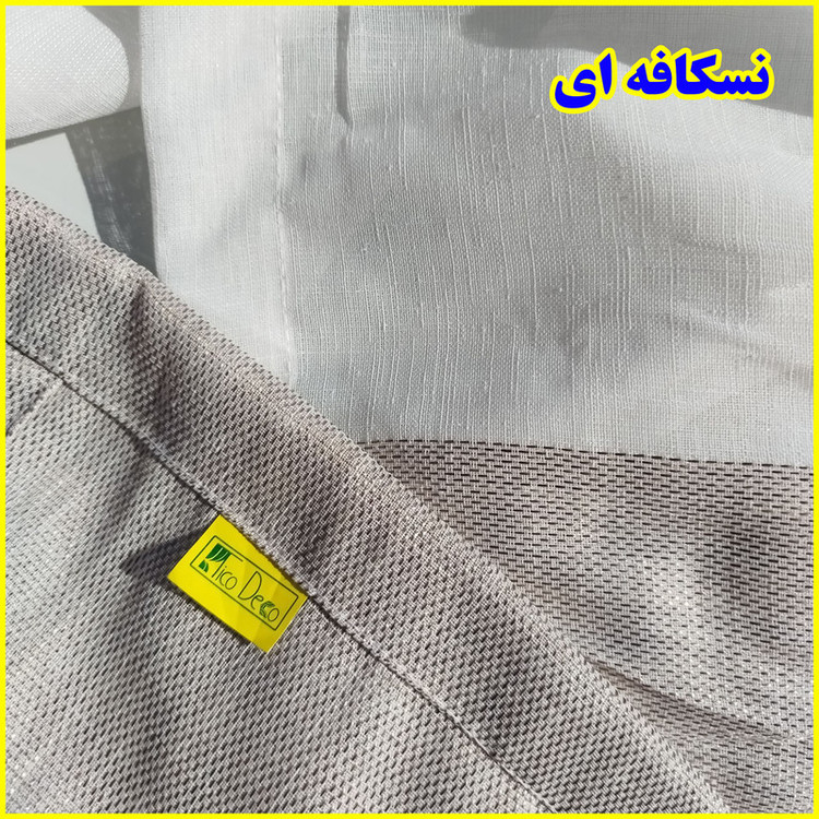 پرده پانچ تیکو دکو مدل کتان شفاف حاشیه دار سایز 280 × 140 سانتیمتر مجموعه 2 عددی