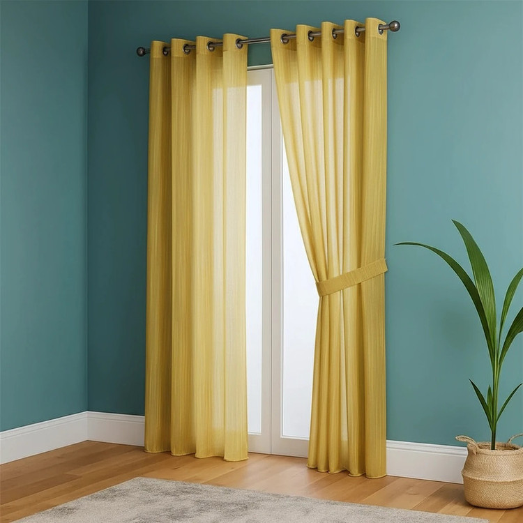 پرده پانچ تیکو دکو مدل کتان شفاف کلاسیک راه دار سایز 280 × 140 سانتیمتر