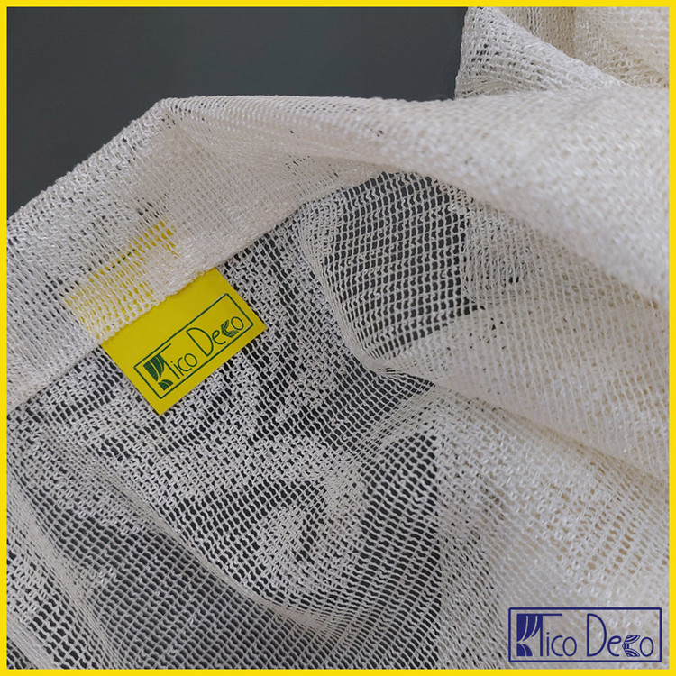 پرده پانچ تیکو دکو مدل تور راشل کادکا طرح داماسک دالبوردار سایز 140×280 مجموعه دو عددی