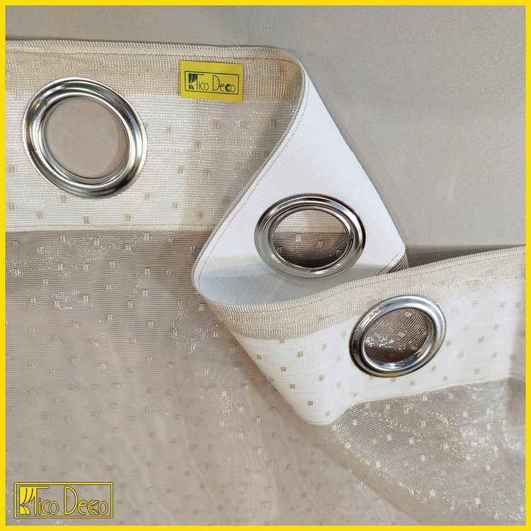 پرده پانچ تیکو دکو مدل تور راشل کادکا طرح شبنم دالبوردار سایز 280 × 300 سانتیمتر