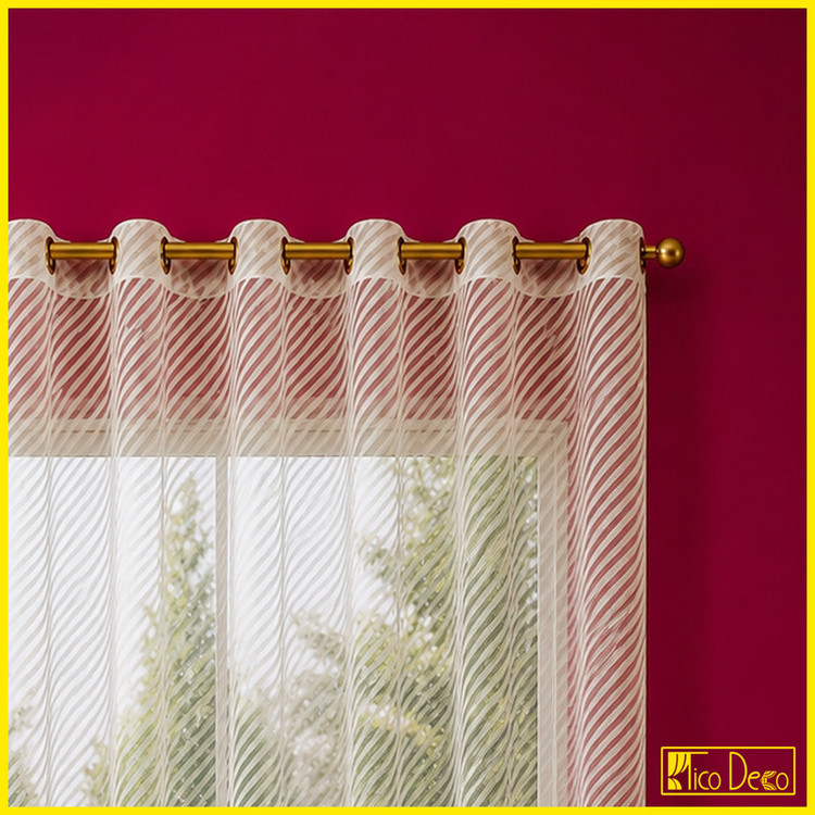 پرده پانچ تیکو دکو مدل تور راشل کادکا طرح ریوا دالبوردار سایز 280 × 140 سانتیمتر مجموعه 2 عددی