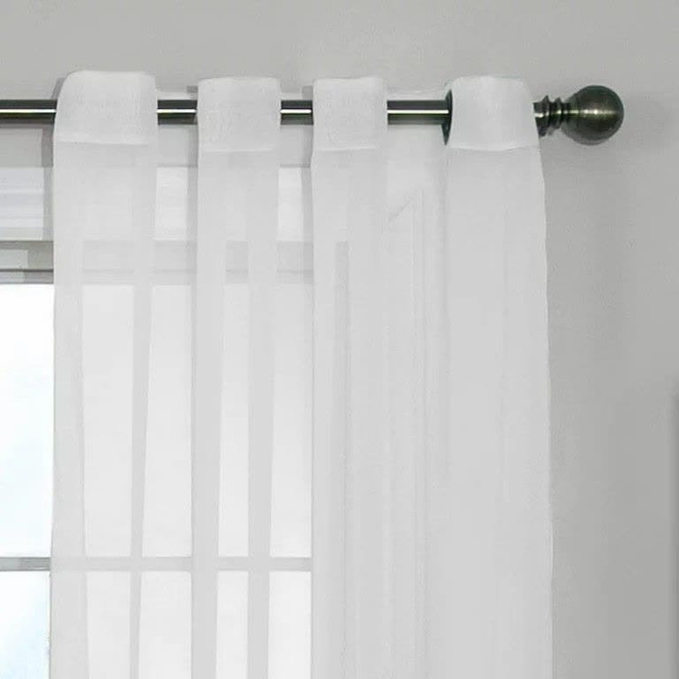 پرده تیکو دکو مدل حریر ژورژت طلاکوب شش چین سایز 225x280 سانتیمتر مجموعه دو عددی