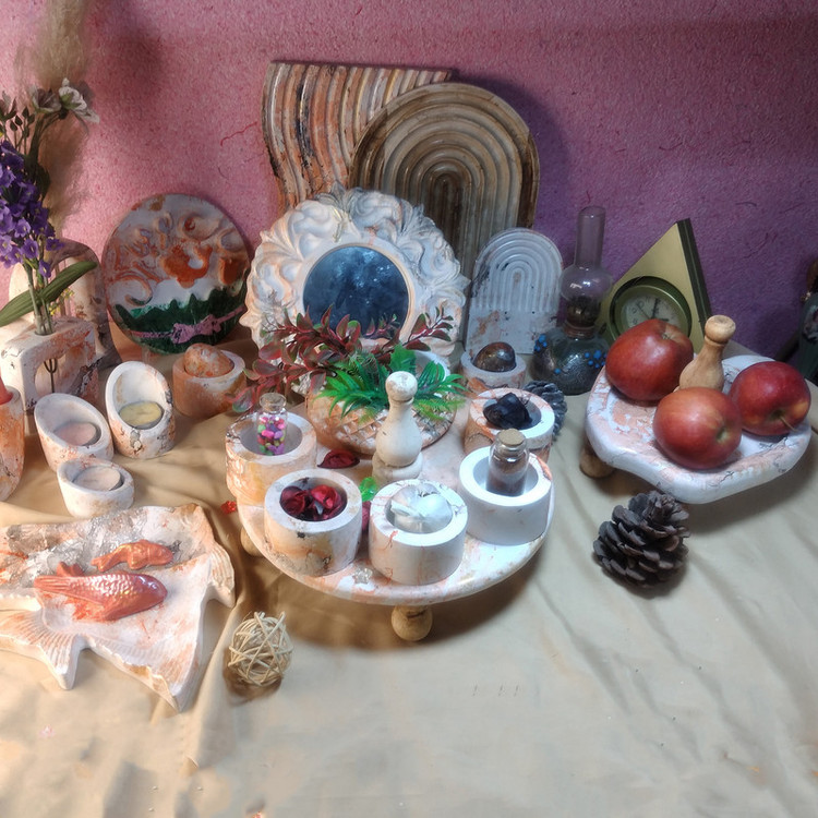 مجموعه ظروف هفت سین 23 پارچه مدل ماربل پتینه طرح رایزر کد 62313