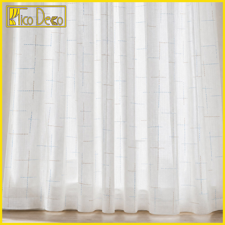 پرده پانچ تیکو دکو مدل کتان شفاف رگه ابر 280 × 300 سانتیمتر